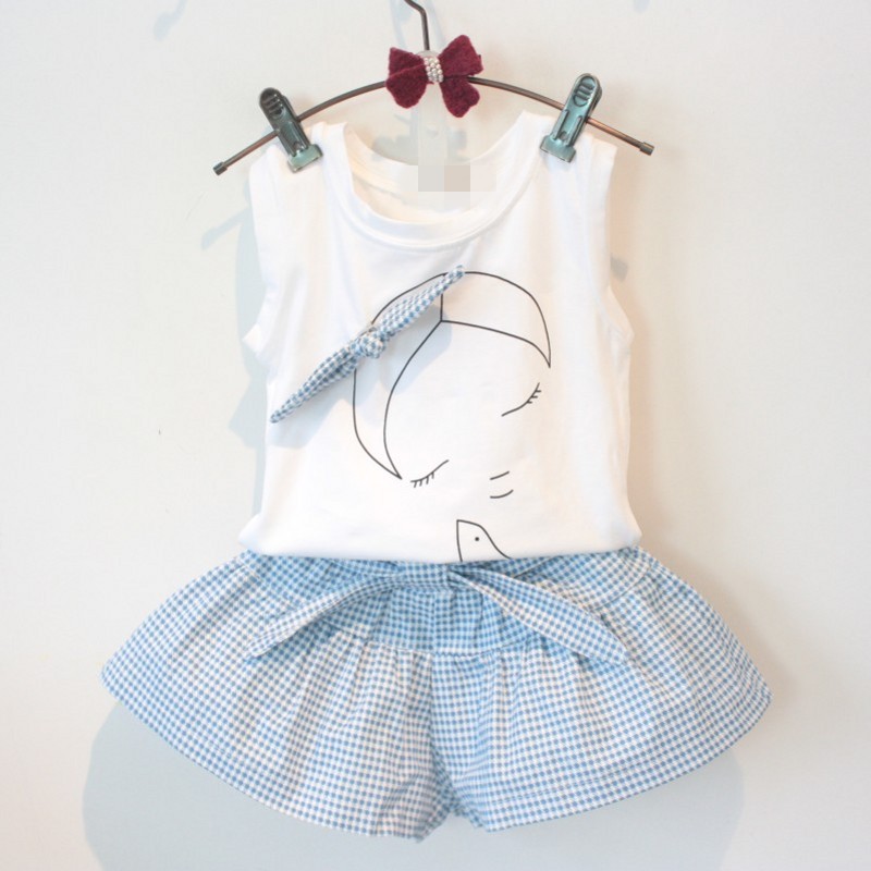 Conjunto Coreano para Niña Sin Mangas 3-8 Años