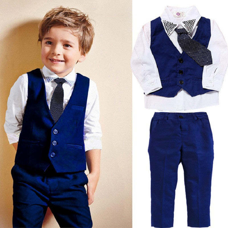 BOY'S SUIT WITH VEST AND TIE