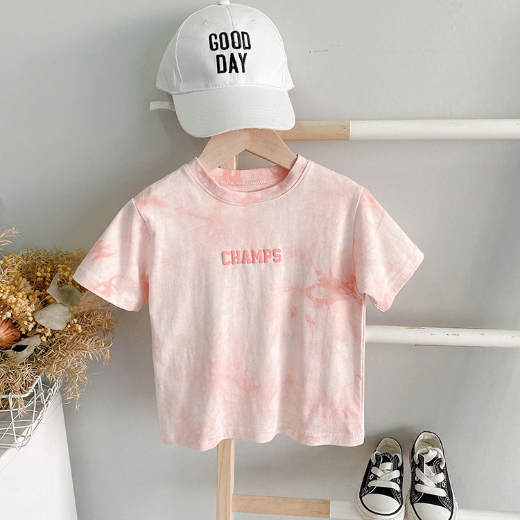 Camiseta Manga Corta Bebé con Estampado Tie-Dye