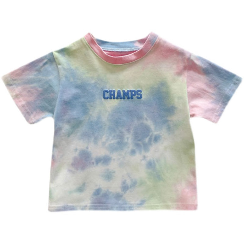 Camiseta Manga Corta Bebé con Estampado Tie-Dye