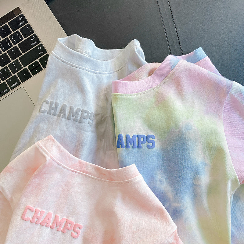Camiseta Manga Corta Bebé con Estampado Tie-Dye