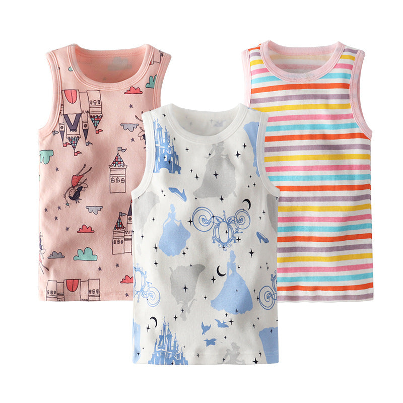 camiseta de tirantes con estampado de dibujos animados