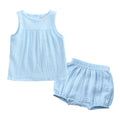 Traje de Verano de Algodón y Lino para Niñas — 2 Piezas Estilo Coreano