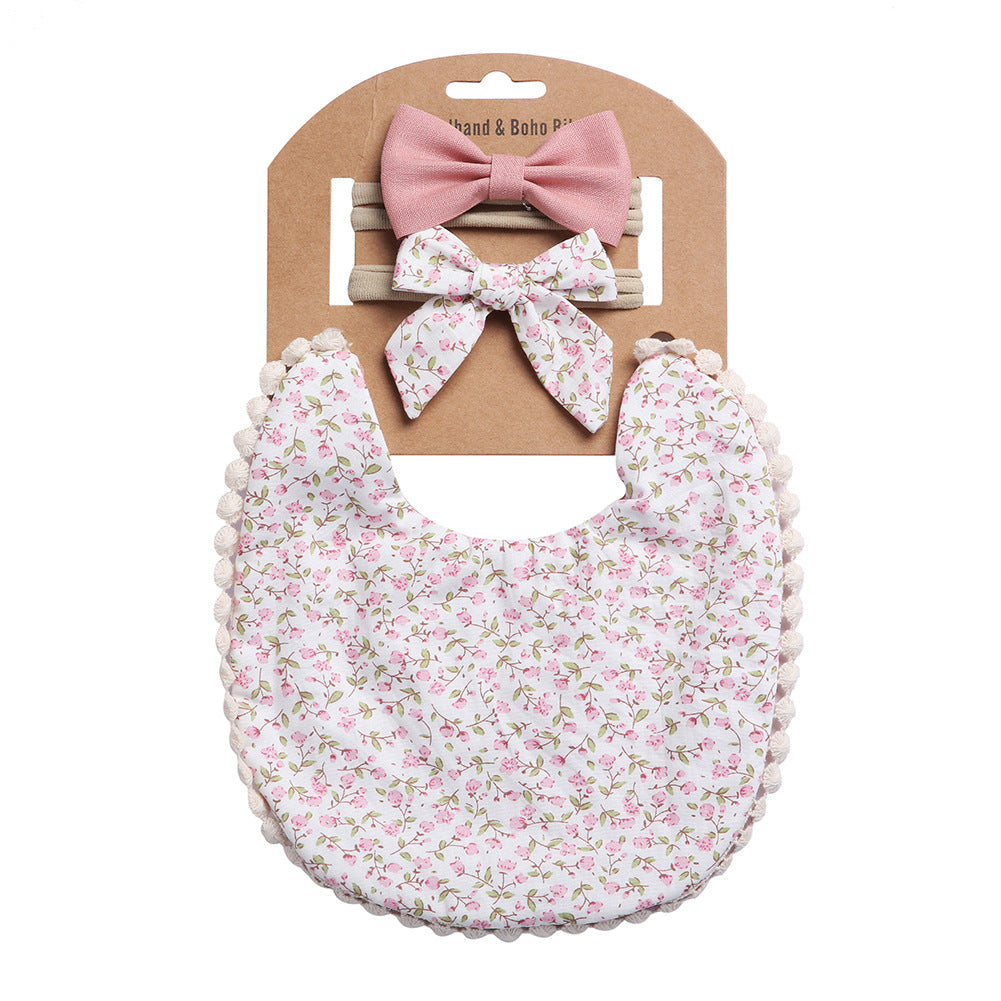 Babero con coleteros a juego para niña