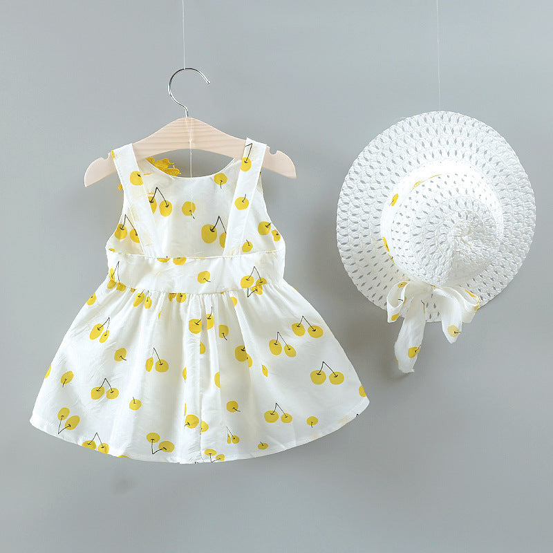 Vestido de Cerezas para Niña 6-24 Meses Algodón