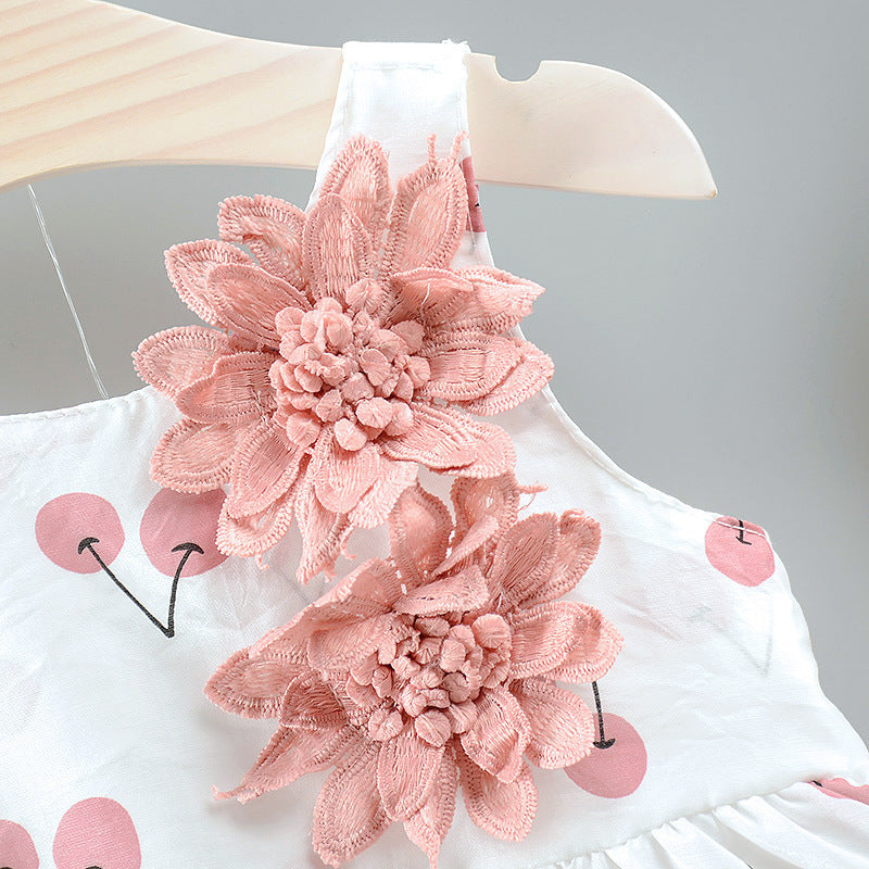 Vestido de Cerezas para Niña 6-24 Meses Algodón