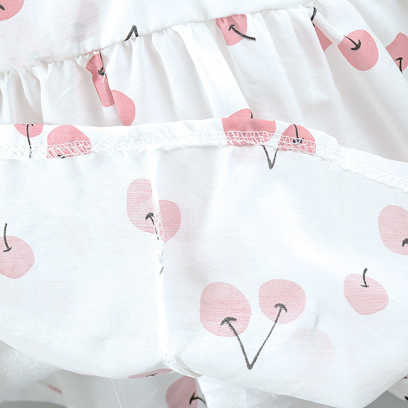 Vestido de Cerezas para Niña 6-24 Meses Algodón