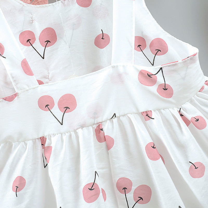 Vestido de Cerezas para Niña 6-24 Meses Algodón