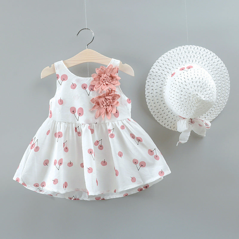 Vestido de Cerezas para Niña 6-24 Meses Algodón
