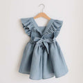 Vestido de Tirantes Algodón y Lino para Niña — Silueta A
