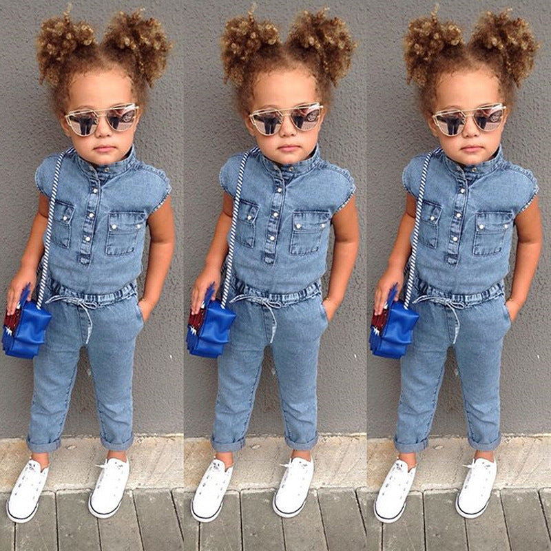 GIRLS' DENIM OVERALLS