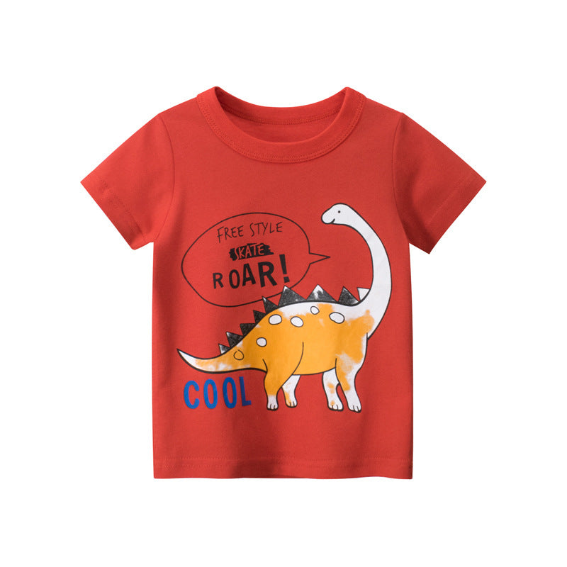 Camiseta Infantil Estampada Manga Corta Transpirable — Algodón 95%