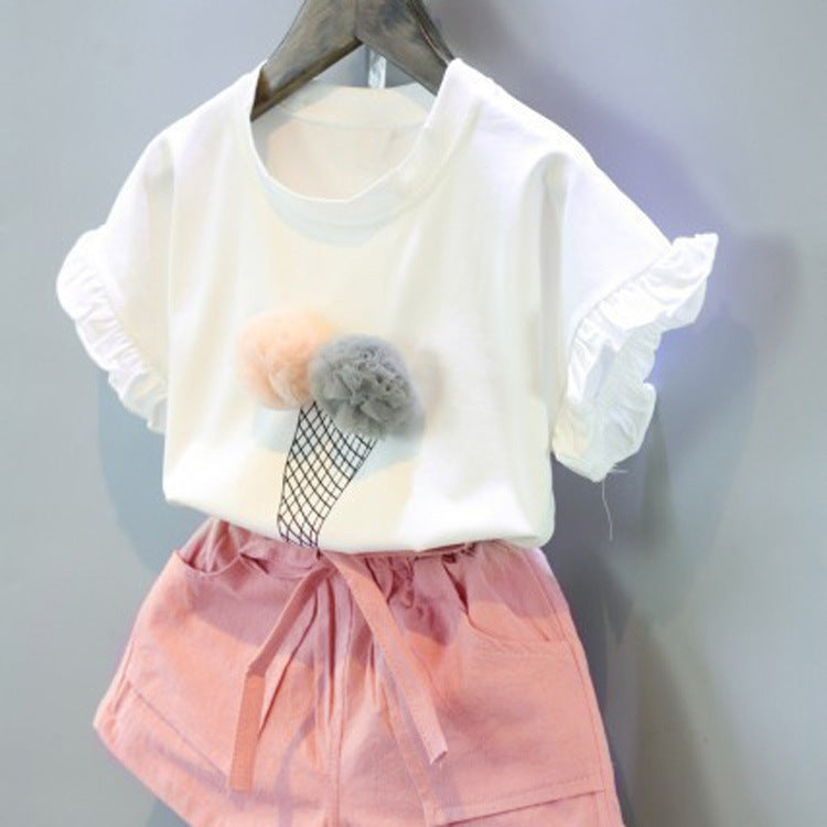 Conjunto de Dos Piezas para Niñas — Algodón 60% Estilo Coreano Verano