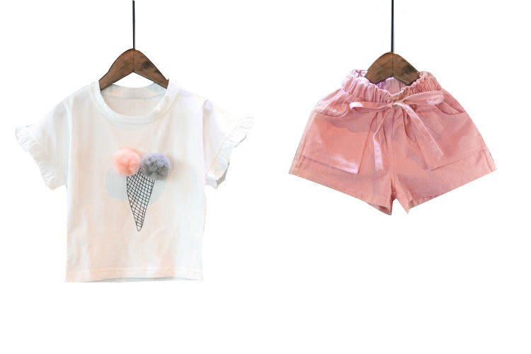 Conjunto de Dos Piezas para Niñas — Algodón 60% Estilo Coreano Verano