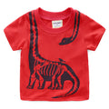 Summer short-sleeved dinosaur print t-shirt for kids.
