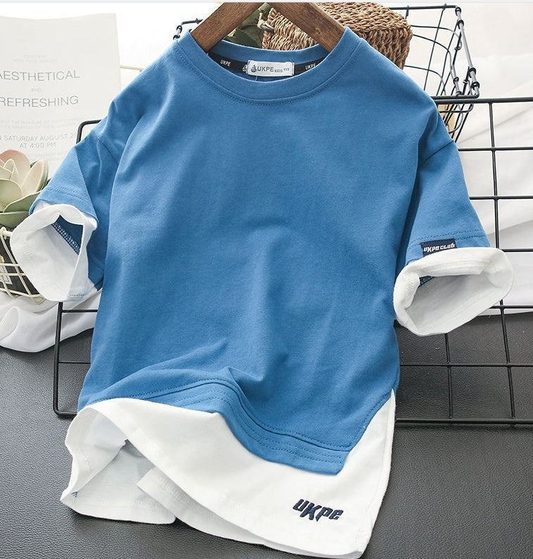 Camiseta Dos Piezas Falsa para Niños — Efecto Capas Verano