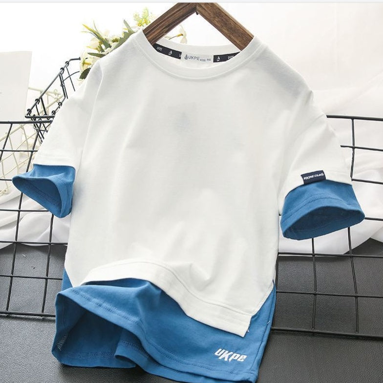 Camiseta Dos Piezas Falsa para Niños — Efecto Capas Verano
