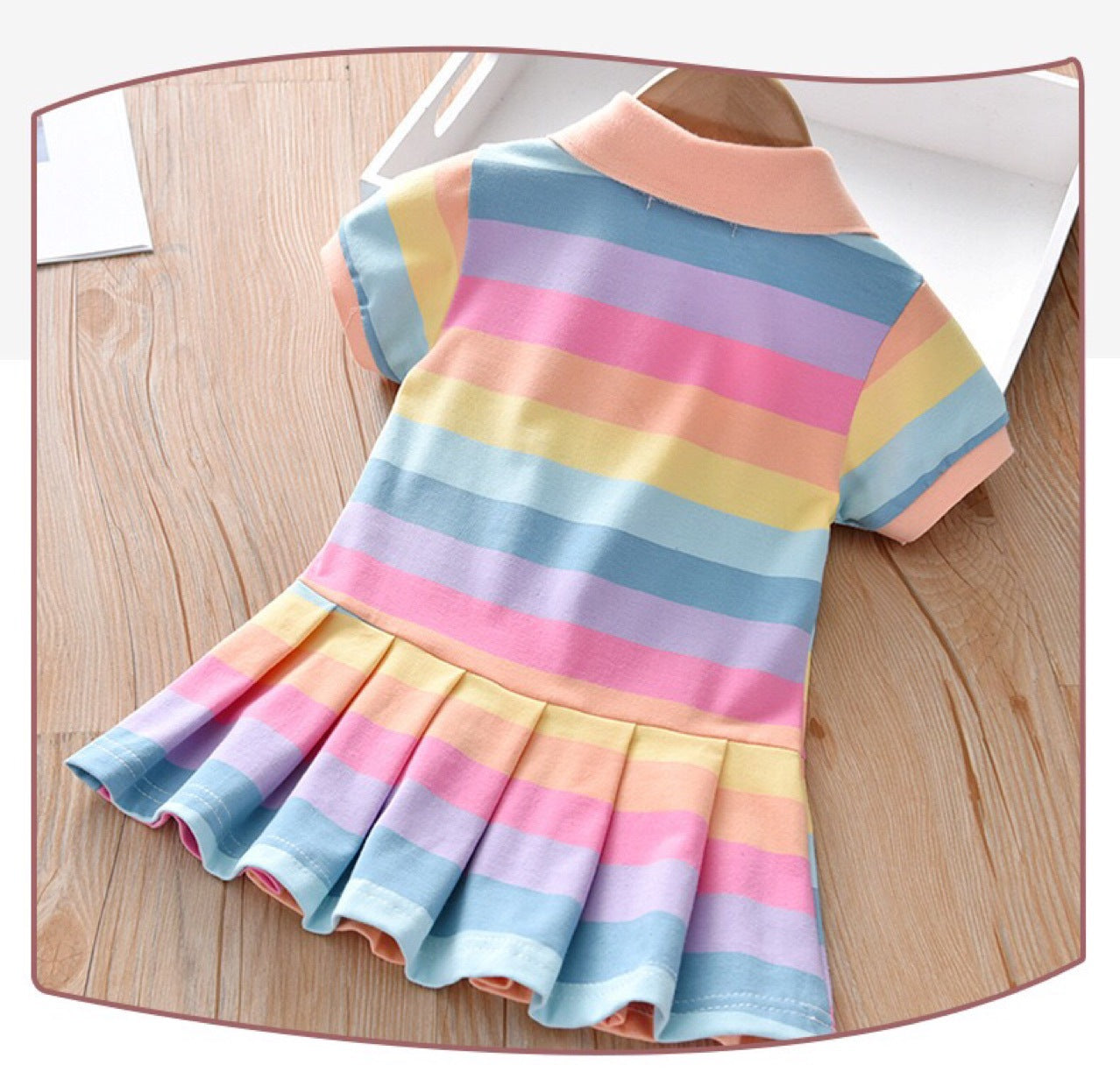 Vestido Estilo Polo a Rayas para Niñas — Algodón 95% Clase B
