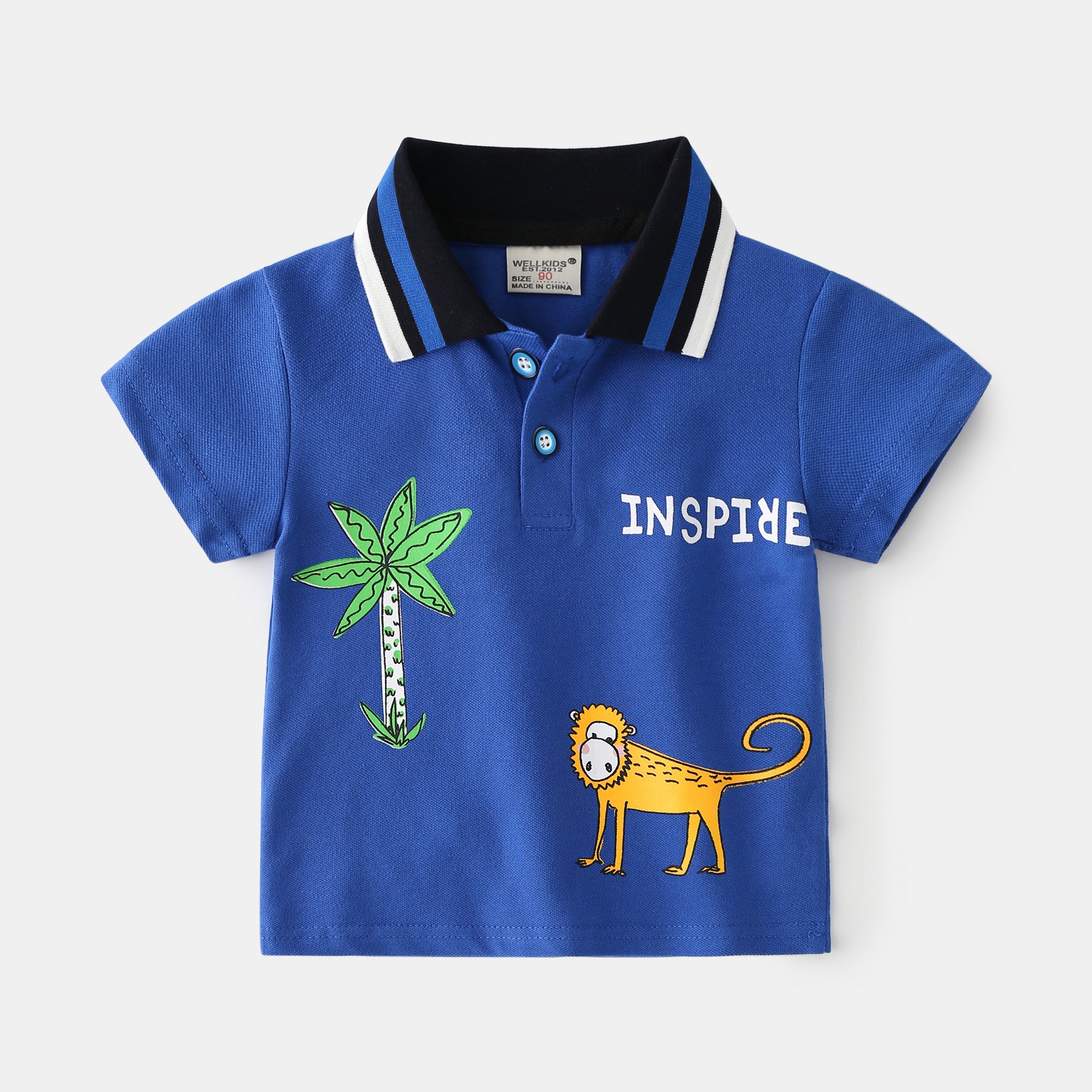 Camiseta tipo polo para niños,moderna, con solapa inferior