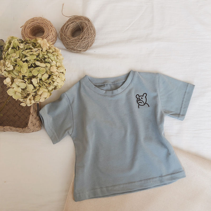 Camiseta de Algodón para Niños — Cuello Redondo Manga Corta