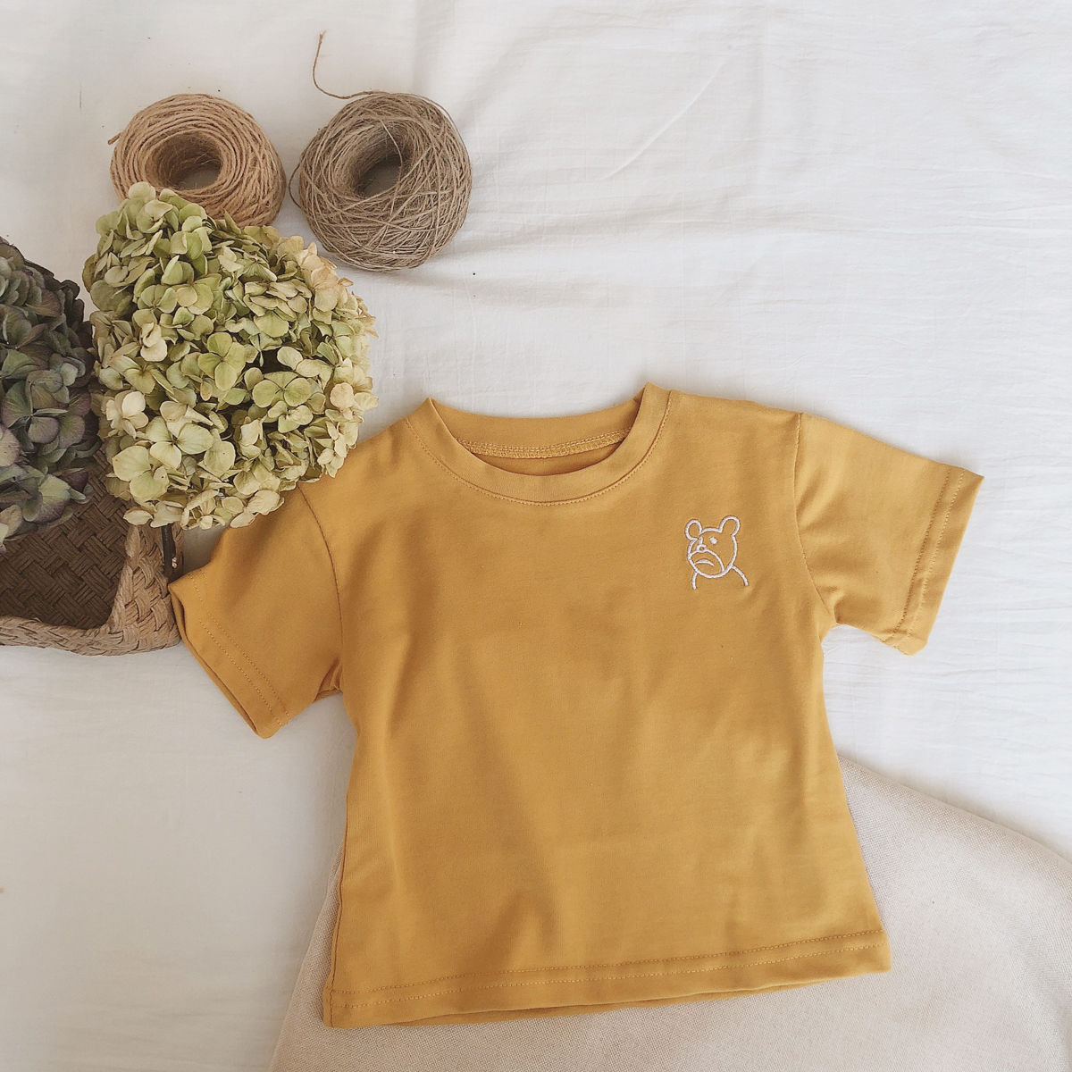 Camiseta de Algodón para Niños — Cuello Redondo Manga Corta