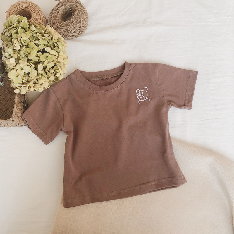 Camiseta de Algodón para Niños — Cuello Redondo Manga Corta