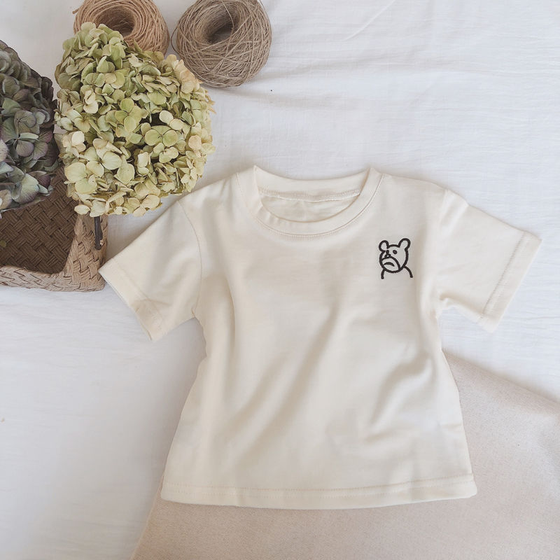 Camiseta de Algodón para Niños — Cuello Redondo Manga Corta