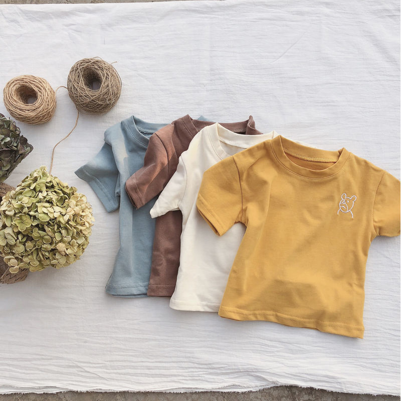 Camiseta de Algodón para Niños — Cuello Redondo Manga Corta