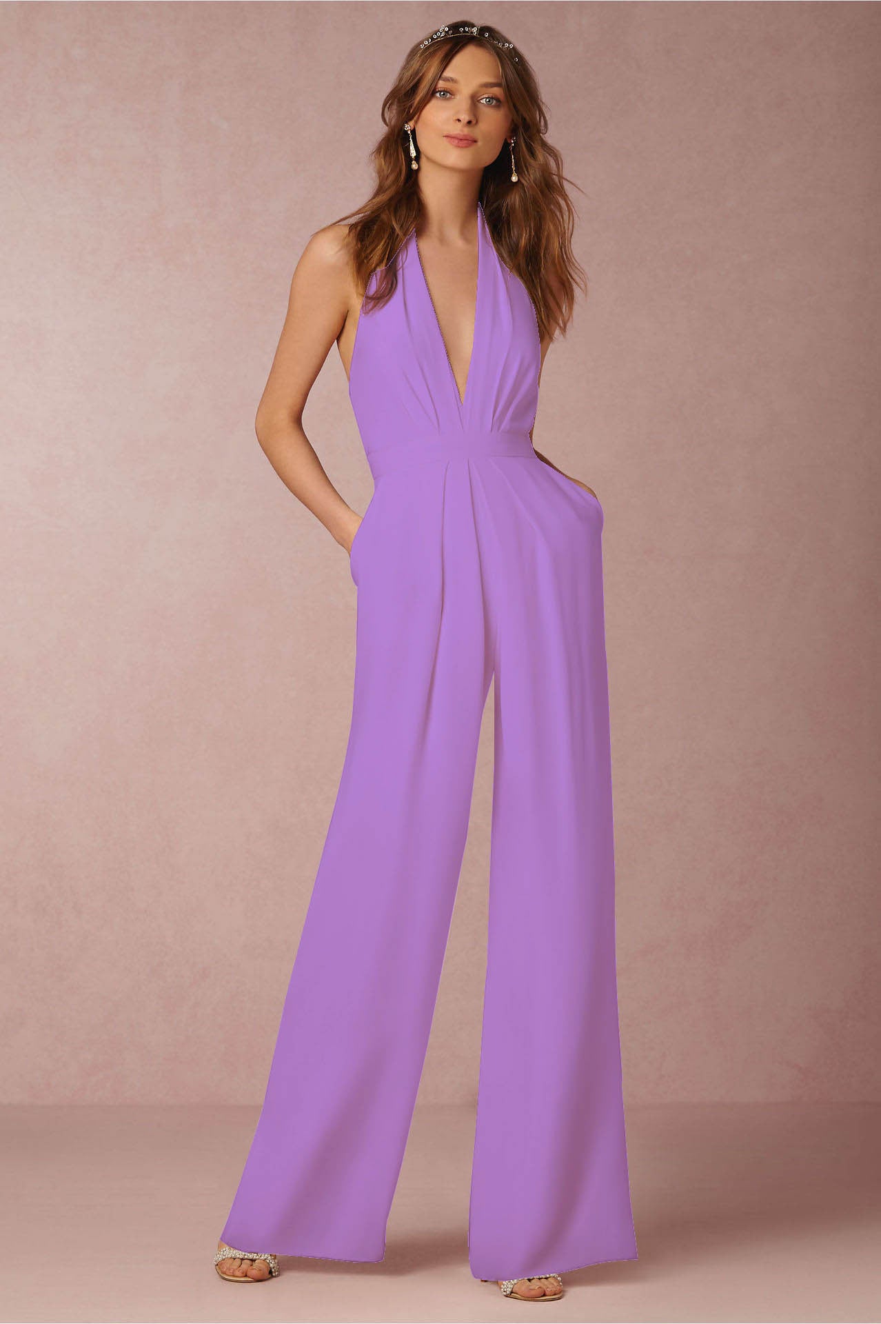 Mono sin mangas con escote halter
