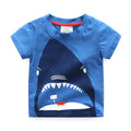 Camiseta Infantil Manga Corta Verano con Estampado de Tiburón
