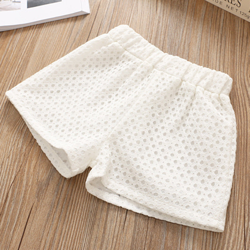 Conjunto de Dos Piezas con Tirantes Floral y Pantalones Cortos para Niña — Estilo Coreano
