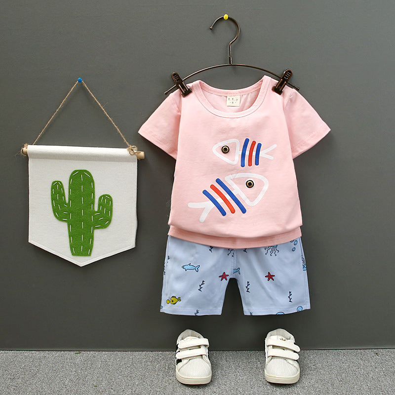 Conjunto de Dos Piezas para Bebé con Dibujos Animados — Adorable y Divertido