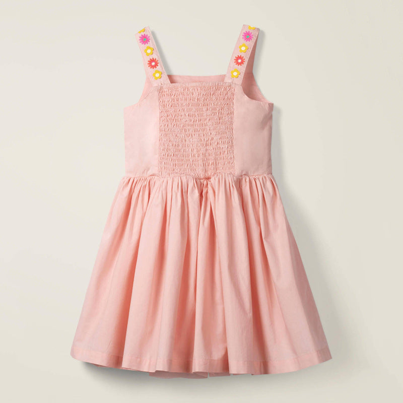 Vestido Infantil de Punto Bordado para Niña — Algodón 100%