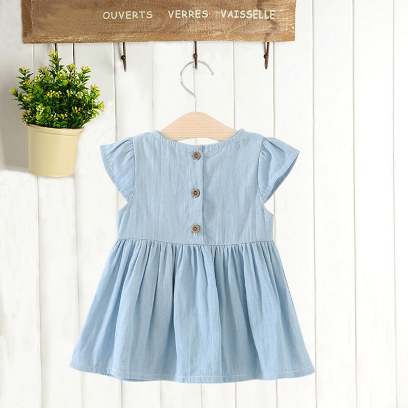 Vestido Vaquero con Lazo para Niña — Algodón Verano