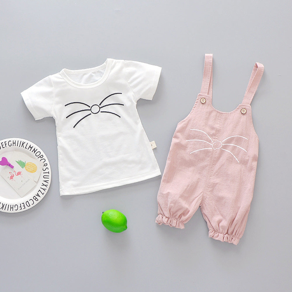 Traje de Bebé Tipo Peto con Estampado Cartoon — Algodón Suave