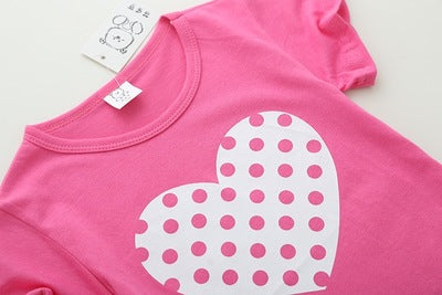 Camiseta Manga Corta con Lunares para Niña — Algodón
