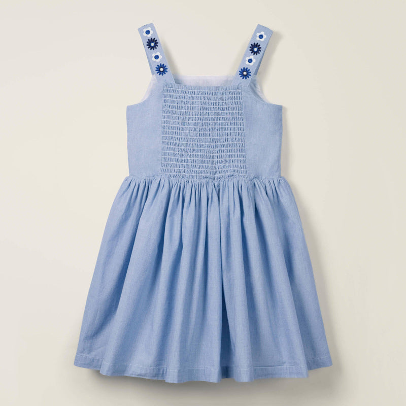 Vestido Infantil de Punto Bordado para Niña — Algodón 100%