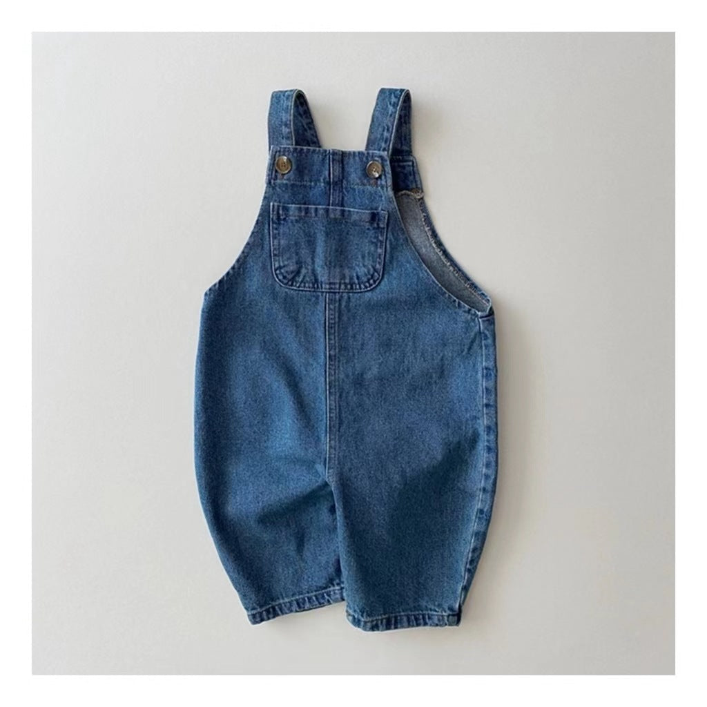 Pantalones Vaqueros con Tirantes Bebé — Primavera y Otoño