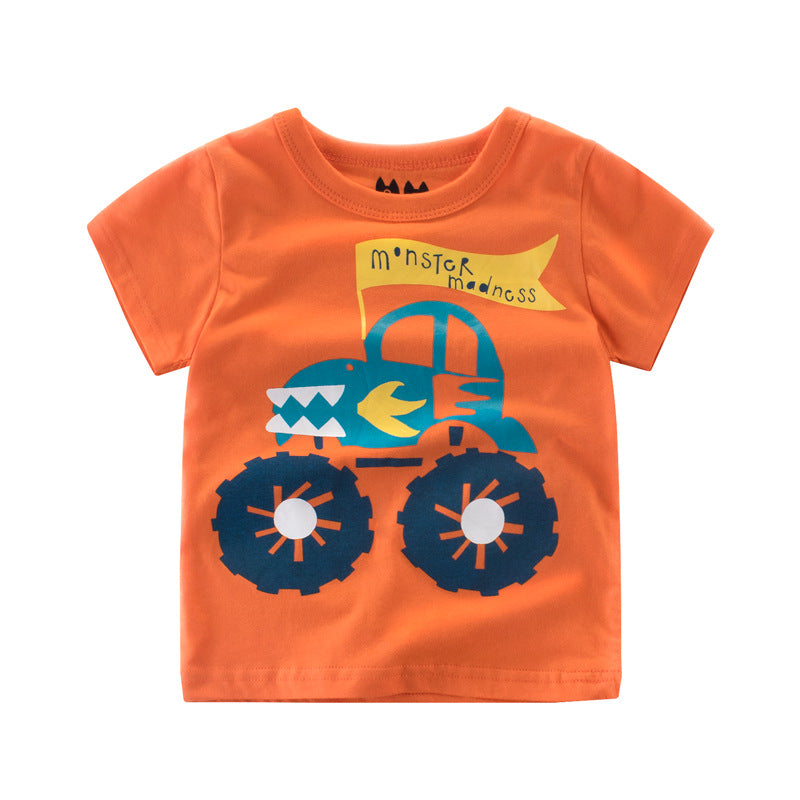 Camiseta Manga Corta Cuello Redondo con Estampado para Niño