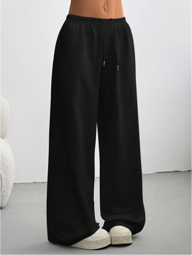 Pantalones Deportivos de Pierna Ancha Color Liso para Mujer