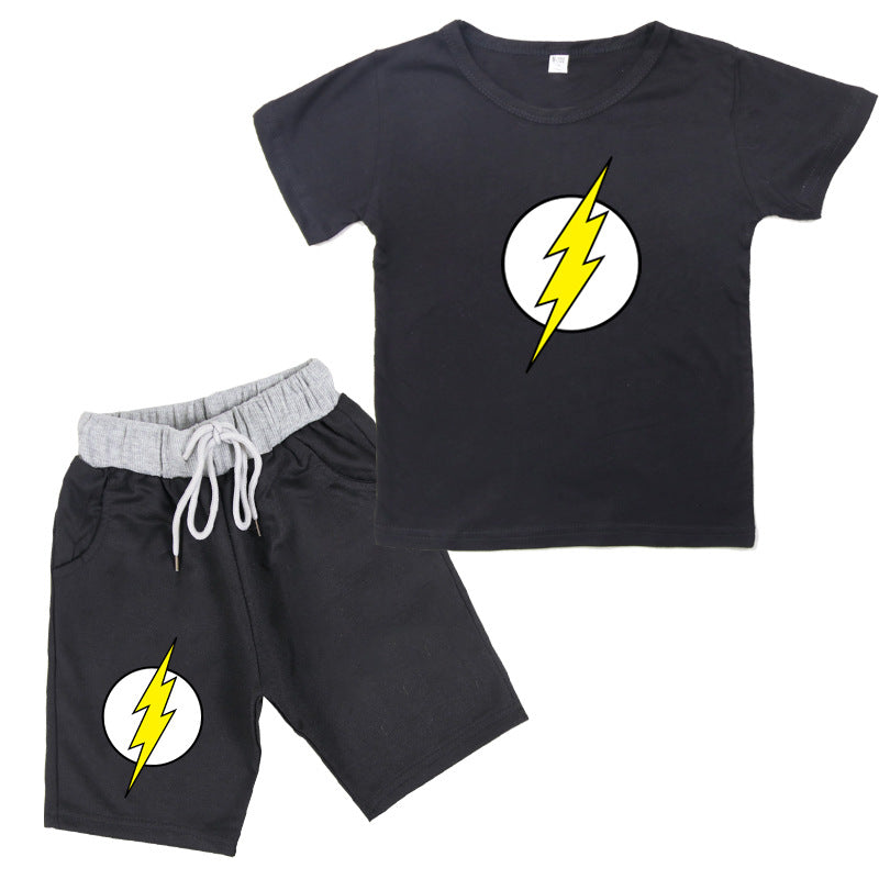 Conjunto Flash de Algodón de Manga Corta para Niño — Superhéroe Verano