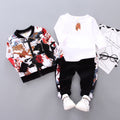 Conjunto de niño de tres piezas con manga larga — estilo coreano