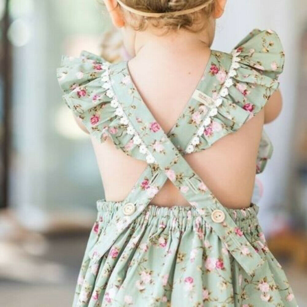 Vestido Floral para Bebé Niña — Tejido Suave Ocasiones Especiales