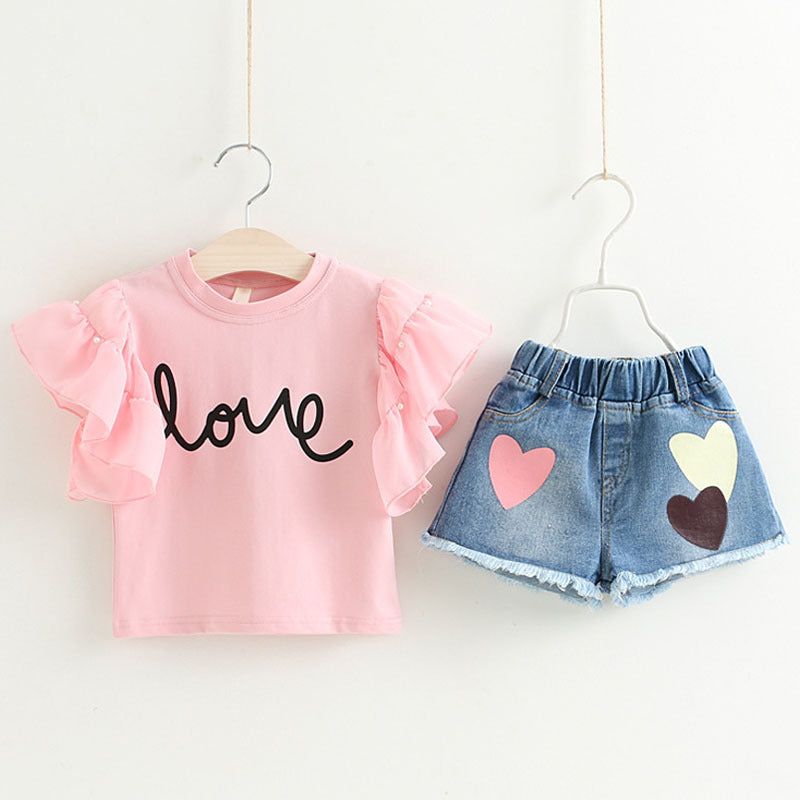 Conjunto de Verano para Niña Dos Piezas 3-8 Años