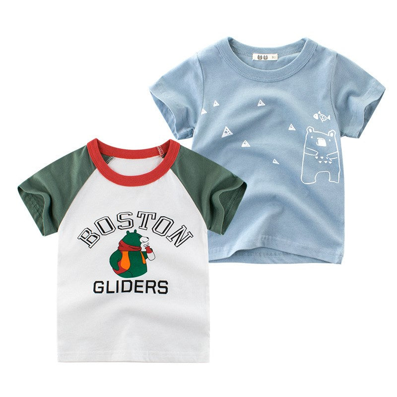 Pack de Dos Camisetas de Algodón para Niños — Estilo Coreano