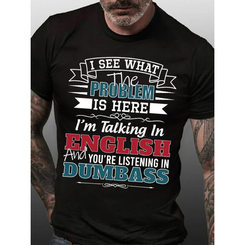 Camiseta de hombre con estampado digital 3D, moderna y única.