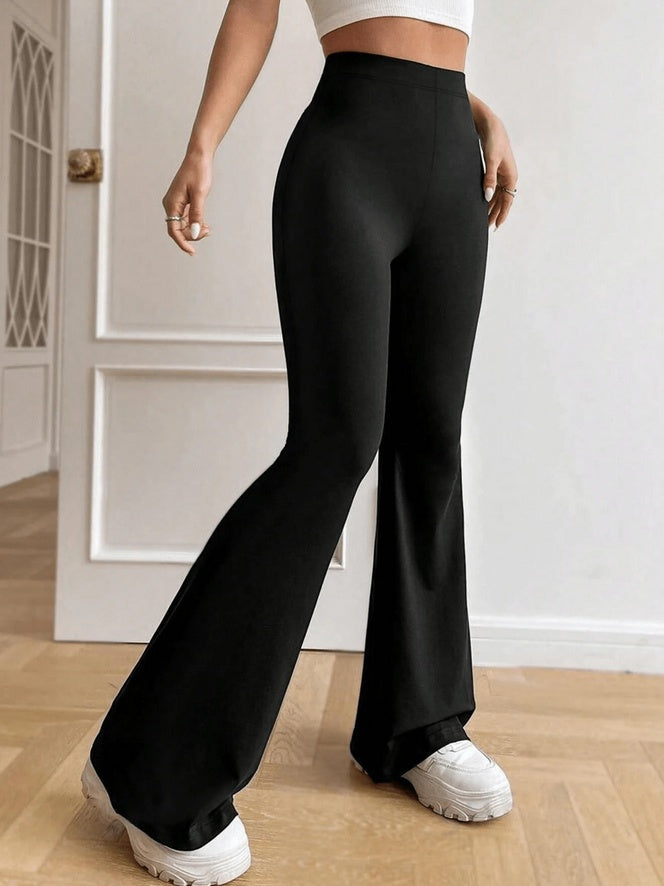 Pantalones acampanados de talle alto para mujer