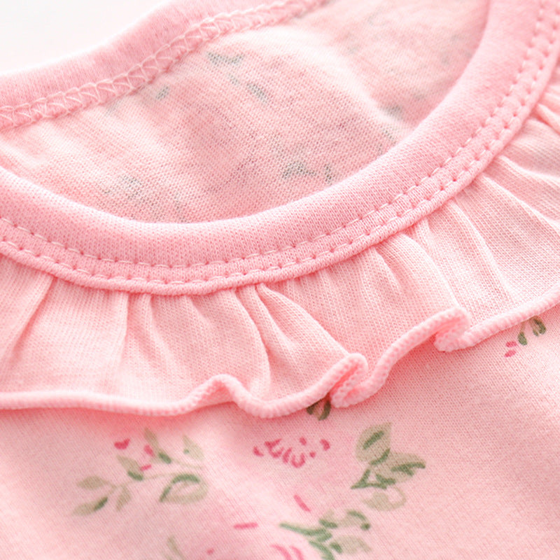 Body para Niña con Estampado de Flores — Algodón Bebé