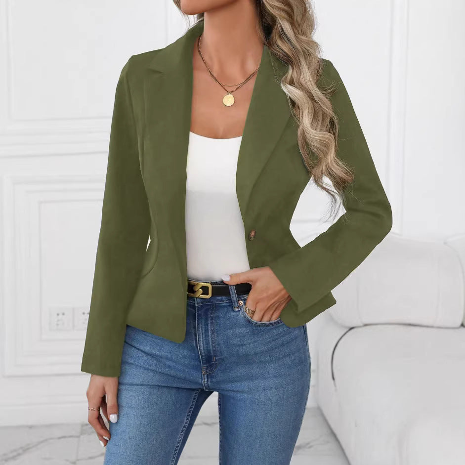 Blazer de mujer de alta gama en color liso.