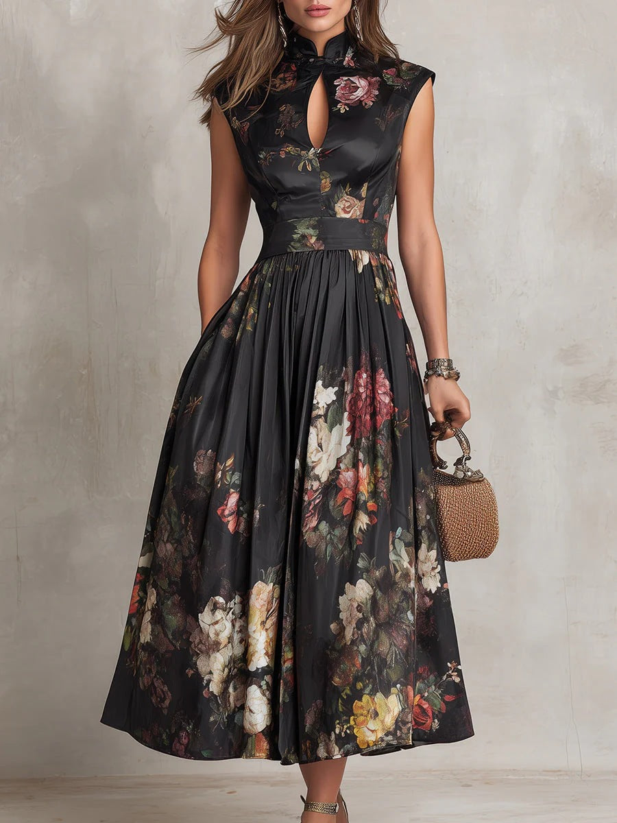 Vestido sin Mangas Estampado Slim Fit para Mujer